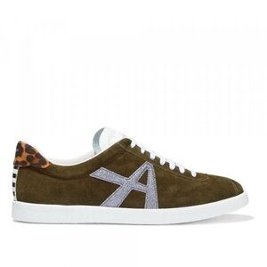 Aquazzura Glitter-Appliquéd Suede Sneakers